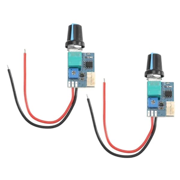 2 Шт. DC12V 4 Pin PWM Плата Контроллера Скорости Вращения Вентилятора С Ручкой-Переключателем