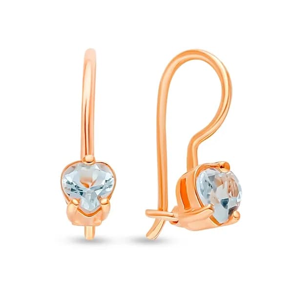 Серьги женские с топазами из красного золота 375 пробы 585GOLD