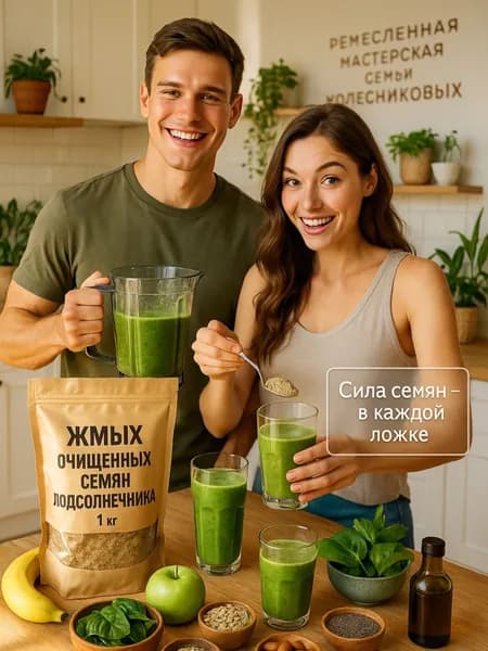 Жмых очищенных семян подсолнечника после отжима сыродавленного ароматного масла - 1000 г