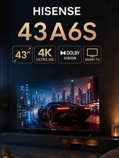 Hisense Телевизор 43A6S 43″ 4K UHD, черный