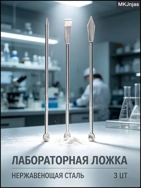 3 Шт Лопатки Для Лекарств Многофункциональные Ложки Для Экспериментов 22x2x0.5Cm Silver