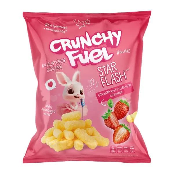 Кукурузные палочки со вкусом Клубники Crunchy Fuel 100г