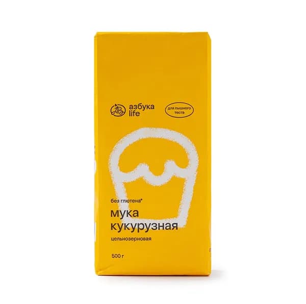 Мука кукурузная цельнозерновая, Азбука Life , 500 г, Россия