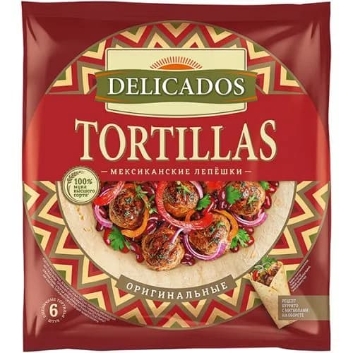 Тортильи Delicados пшеничные оригинальные, 25 см, 6 шт, 400 г