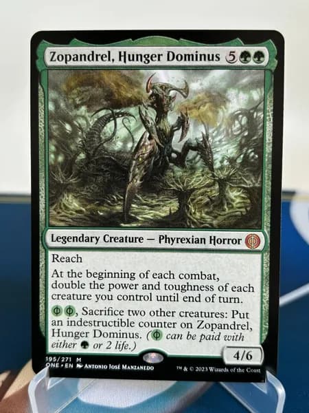 Магия сбора прокси-карт Высококачественные нефольговые карты Zopandrel, Hunger Dominus ONE# 195