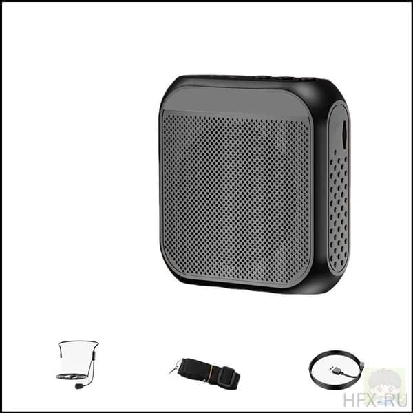 Усилитель Norbix S17 Little Bee черного цвета с комплектацией: одна колонка, проводные наушники, ремень и кабель для зарядки