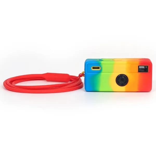 (1 шт.) Однотонный силиконовый чехол для цифровой камеры Kodak 1987 mini CCD - радужный