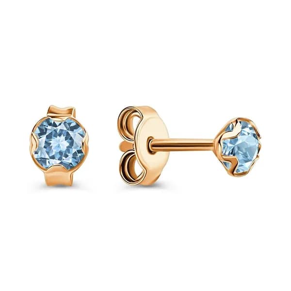Серьги женские с топазами из красного золота 585 пробы 585GOLD