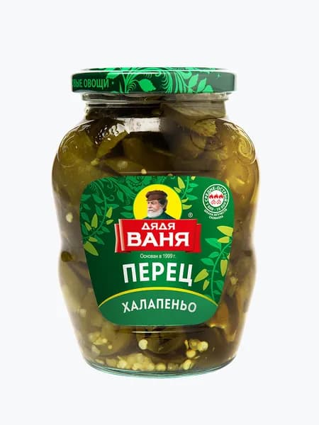 Перец маринованный Дядя Ваня Халапеньо, 350 г