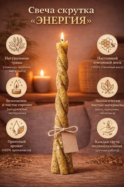 Свеча скрутка "Энергия"