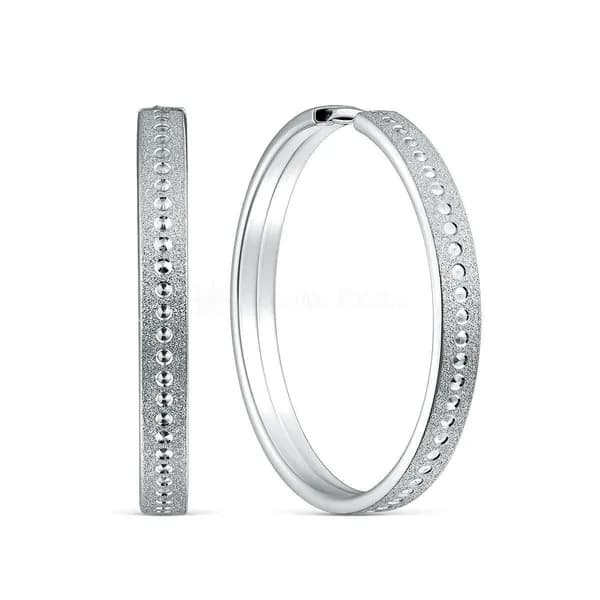 Серьги-конго женские из серебра - диаметр 3 см