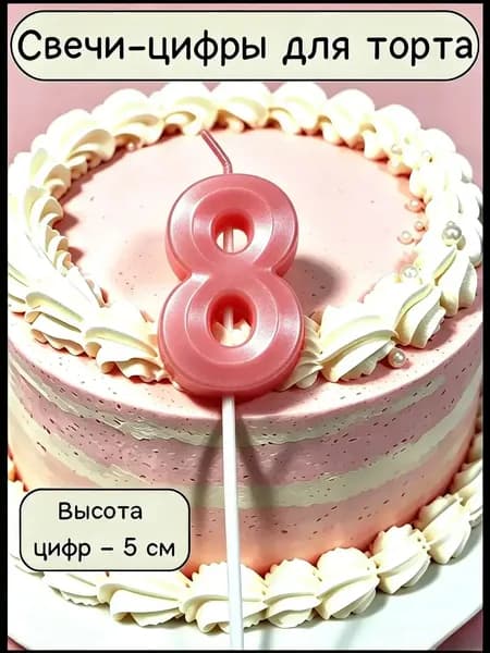 Свечи для торта цифра 1 "Океаны", 12 см х 5 см, 1 шт