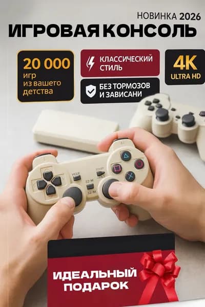 Игровая консоль для телевизора с беспроводными джойстиками , 20000 ретро игр, 4K , игры Nintendo , Sega, PS1