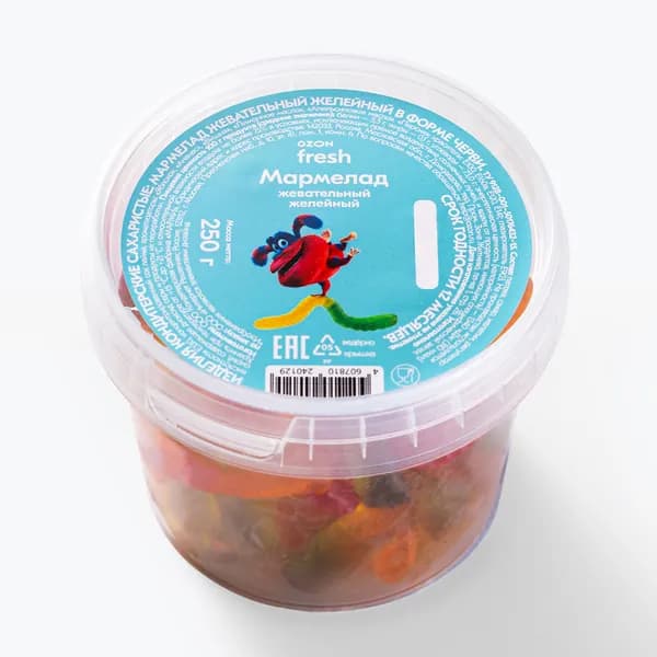 Жевательный мармелад Ozon fresh, червячки, сладкие, 250 г