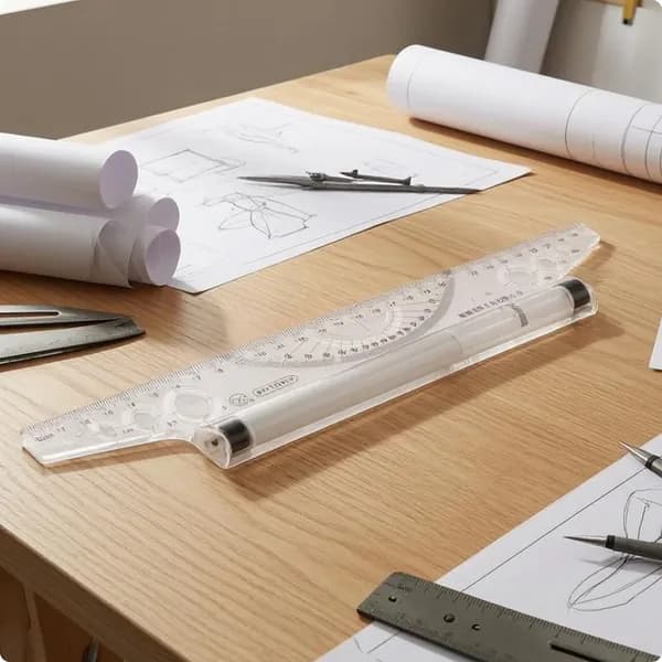 Линейка-транспортир пластиковая 30 см для черчения 30CM