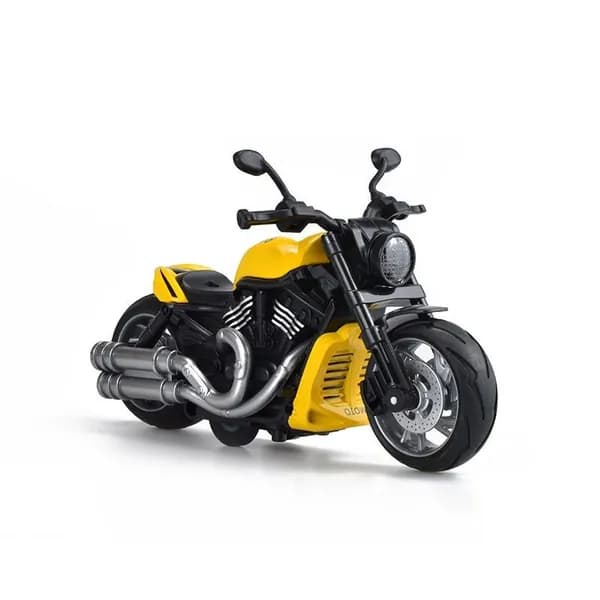Металлическая модель мотоцикла Harley-Davidson желтого цвета, игрушка с инерционным механизмом, детализированная копия, для детей