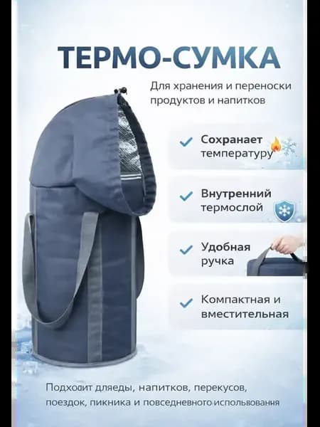 Сумка термосумка для еды мужская