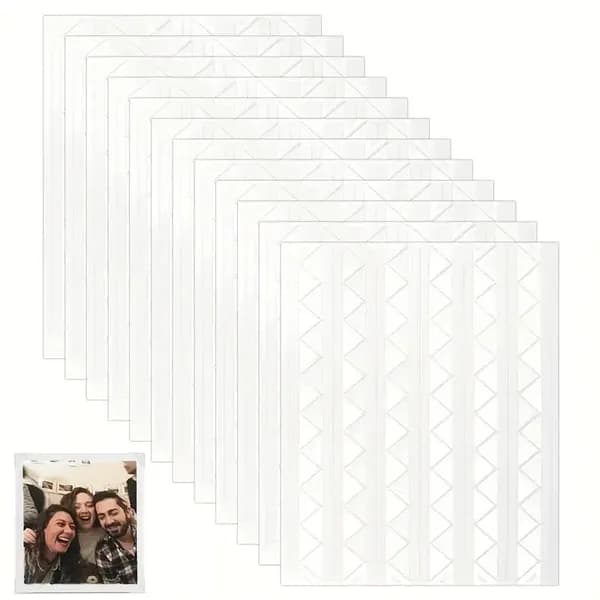 Уголки для фотографий в альбом самоклеящиеся прозрачные 1224 штук, держатель для фото (12 листов по 102 шт.)