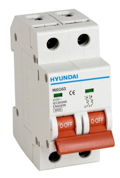 Автоматический выключатель HiBD63-S2 PMBS0000C 00005 2 полюса, 5А, ток к.з. 4.5kA, хар-ка B