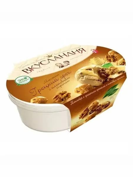 Мороженое пломбир Вкусландия грецкий орех-кленовый сироп 450 г