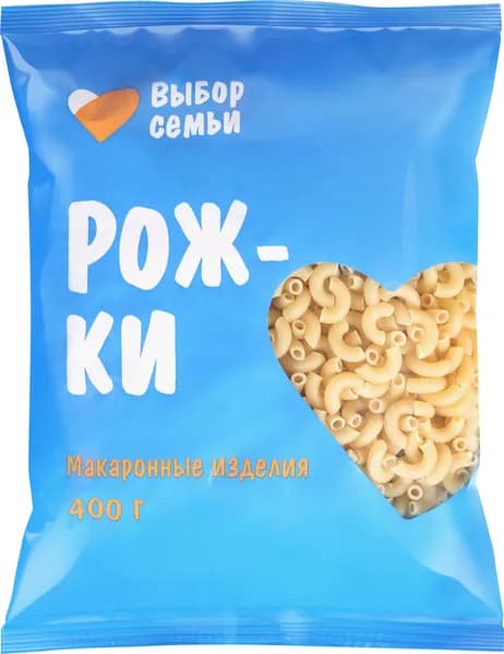 Макароны ВЫБОР СЕМЬИ Рожки группа В, 400г