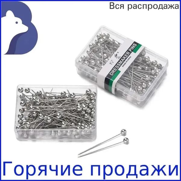 Булавка 3.8 см, 100 шт., цвет: серебристый