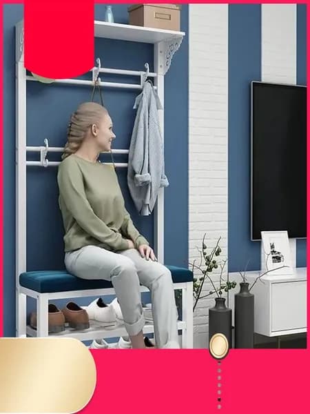 Комплект мебели для прихожей, черный матовый, белый