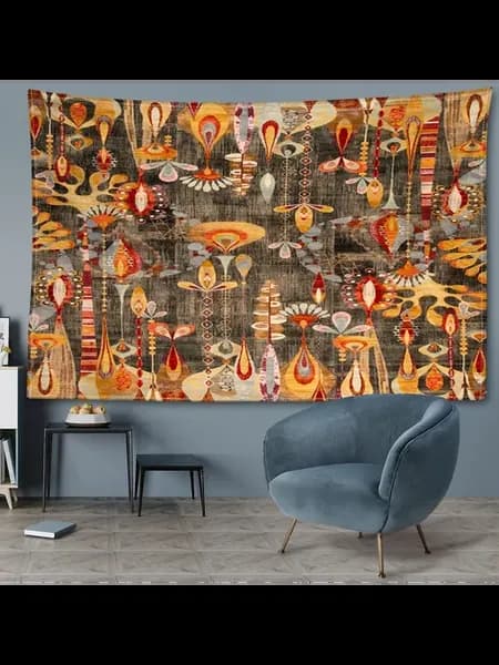 Гобелен 95x70см, бабочки и перья
