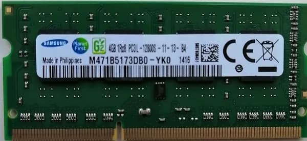 Оперативная память Модуль оперативной памяти SODIMM DDR3L SАМSUNG M471B5173DB0-YK0 4Гб 1600MHz DDR3L, 1600 МГц, 1 x 4 ГБ (M471B5173DB0-YK0)