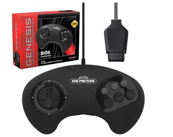 Контроллер BIG6 для SEGA Mega Drive (Genesis) оригинальный порт черный