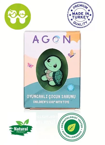 Детское мыло AGON с игрушкой и с экстрактом мяты.