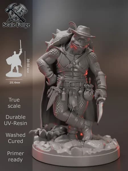 Тортл разбойник. Миниатюра ДнД для настольных игр и покраски. Pathfinder. DnD.
