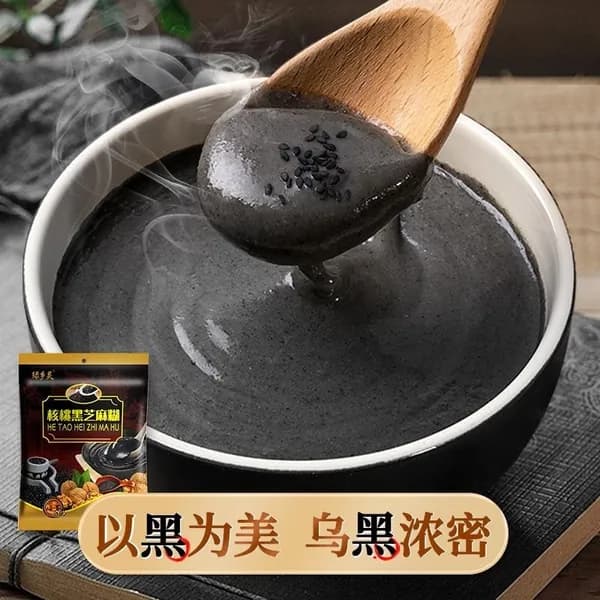 Растворимая питательная каша из черного кунжута и грецкого ореха для завтрака