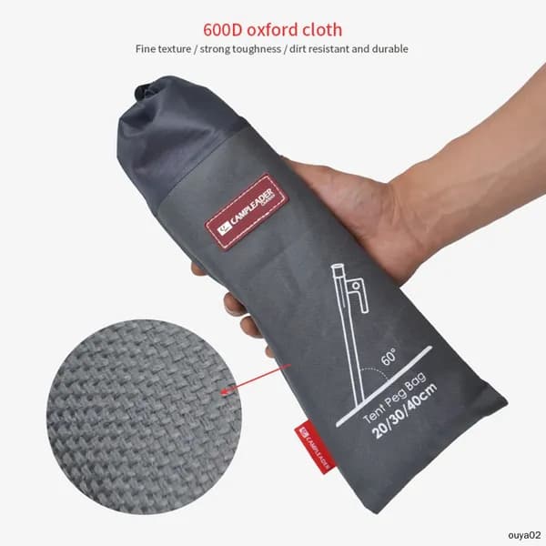 Чехол для кольев для кемпинга из оксфордской ткани 600D, средний размер