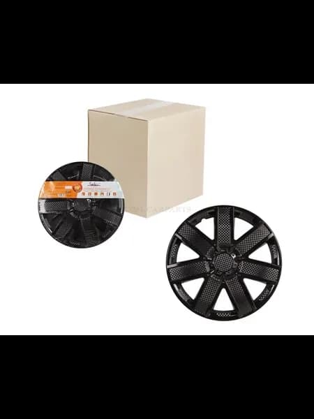 Колпаки колесные 16" "Гелакси", черный глянец, карбон