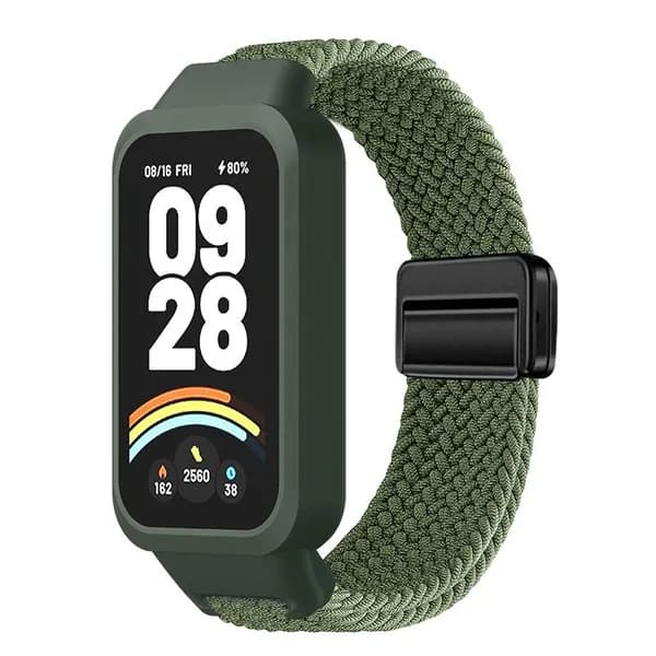Нейлоновый плетеный ремешок для Xiaomi Band 9Active, дышащий спортивный ремешок для Redmi Band 3, Магнитная застежка