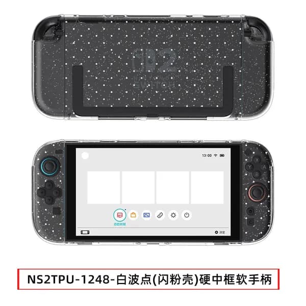 Подходит для чехла Switch 2 с синим горошком, жесткого чехла, защитного чехла для Switch 2 поколения, матового чехла.