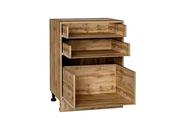 Каркас нижнего шкафа с 3-мя ящиками Н 603, 816*600*462 (В*Ш*Г) мм, цвет Дуб Вотан