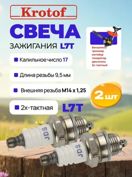 Свечи зажигания (КОМПЛЕКТ 2 ШТУКИ) JIDICH L7T