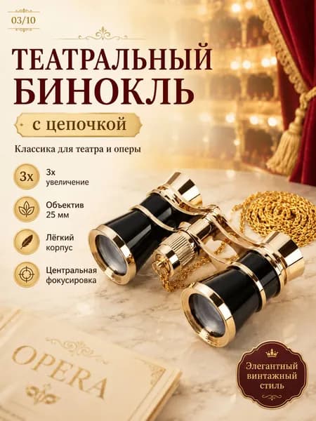Театральный бинокль с цепочкой, ретро для оперы и концертов