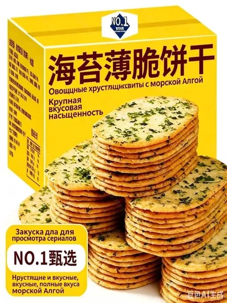 Тонкое хрустящее печенье с нори 20 упаковок картофельный вкус соленые крекеры для домашних посиделок и перекусов
