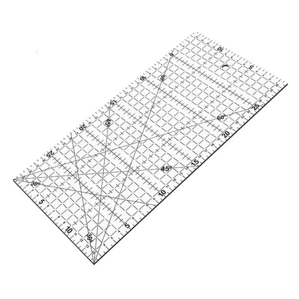 Линейка акриловая 30x15 см прозрачная для пэчворка