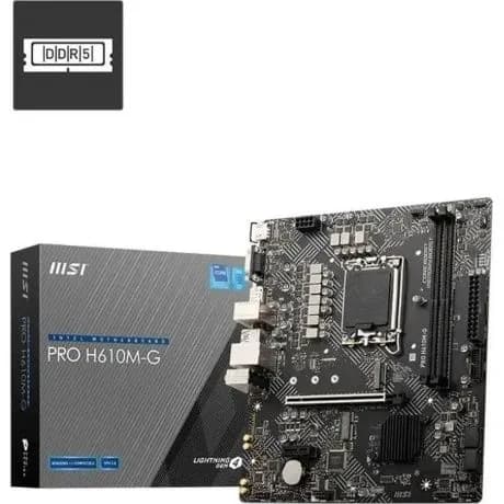 Материнская плата MSI PRO H610M-G Soc-1700 Intel H610 2xDDR5 mATX AC 97 8ch(7.1) GbLAN+VGA+HDMI+DP
