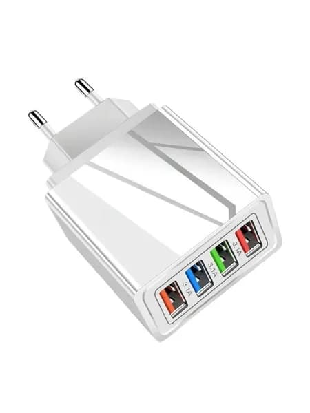 Зарядное устройство 4 USB порта 5V2A, сетевой адаптер для путешествий, европейская вилка