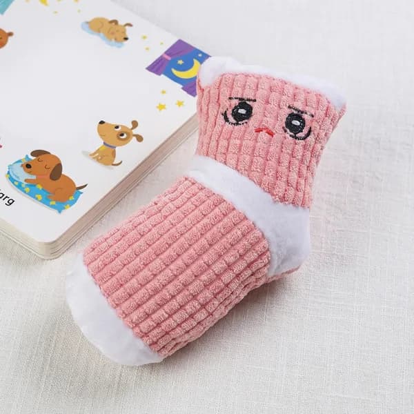 Игрушка для собак из плюша с пищалкой, розовая