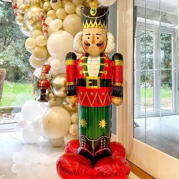 Воздушный шар 3D стоящий Солдаты Щелкунчика, 48x100 см, Новый год 2025, рождественское украшение, 1 шт.