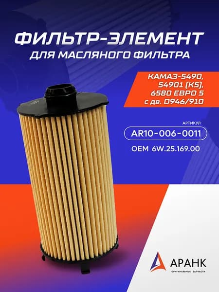 Фильтр-элемент для масляного фильтра 6W.25.169.00 КАМАЗ-54901