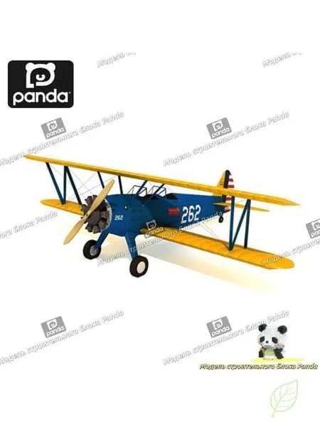 1:40, Boeing pt 17 Стиллман, военный самолет, бумажная модель, художественное оформление из бумаги