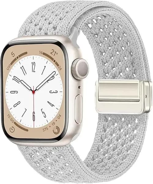 Тканевый ремешок для apple watch 1 2 3 4 5 6 7 8 9 10 SE, Нейлоновый браслет для Apple Watch размера 38 41 40 42mm(10 серий),Магнитная пряжка