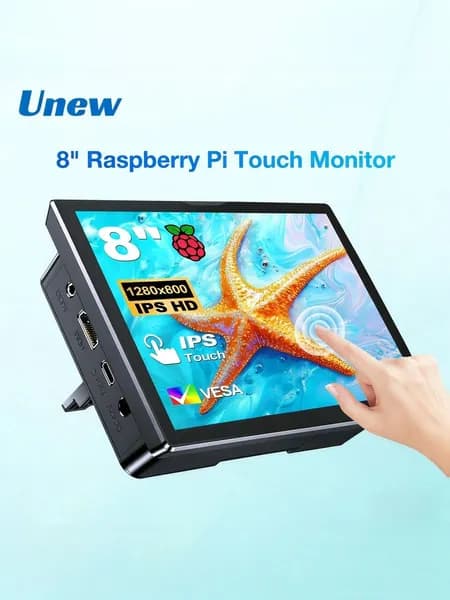 UNEW Монитор CX080PI-A (CX080PI-A), IPS, 1280x800, 60 Гц, черный матовый